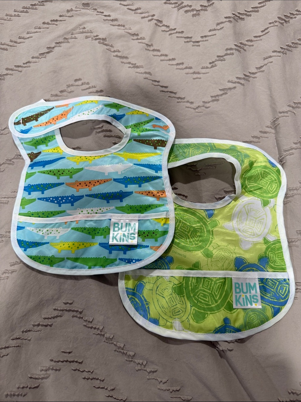 Bumkins Waterproof Baby Bibs Ocean Life Print (2-Pack) - 3-9 Months